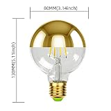 TIANFAN G80 Żarówka LED Edison bez cienia 2 szt., 4 W (40 W Eq), 2700K ciepłe światło, ściemnialna, gwint E27, 4 kolory, 220 V (złoto)