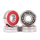 FreeSport フルスチール製潤滑済み608ベアリング（8個入りパック）スケートボードロングボードインラインローラースケートまたはスクーターに使用