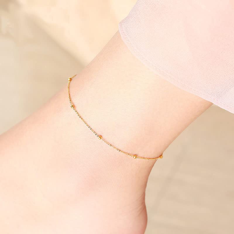 Cavigliera/Cavigliere Cavigliera con Ciondolo in Oro Cavigliera con Catena di Perline per Donna Cavigliera Dainty Cavigliera da Spiaggia Cavigliera con Gioielli Piede Regolabile (Colore : Grey,
