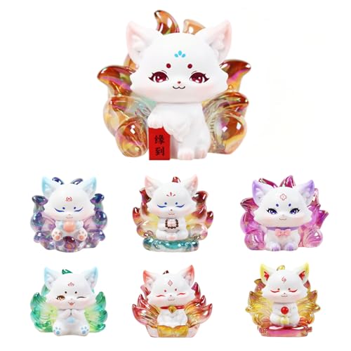 Nine Tailed Fox Series Blind Box Figure 1 Piece Mystery Box Cute Figure Birthday Gift Collectible Hidden Surprise Random Design