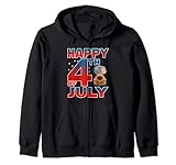 airedale terrier dog american flag sunglasses happy 4th july felpa con cappuccio