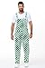 Magrank Mens Checkered Overalls Adult Fashion Onesie Funny Green Plaid Pants Adjustable Strap Denim Bib Coveralls 2XL