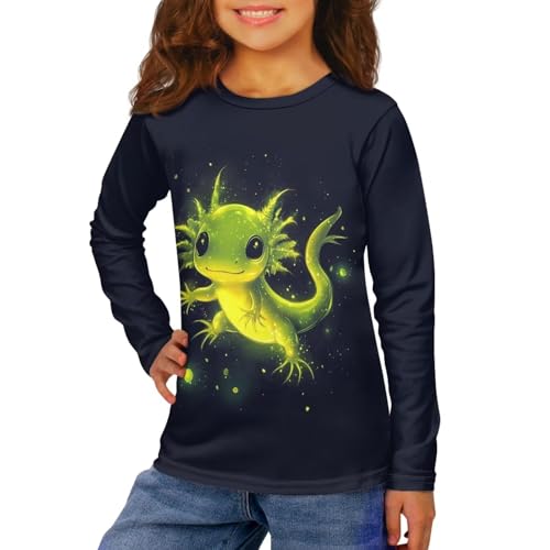 Image of Girls Long Sleeve Shirt with Cute Graphic Casual Pullover Tops 3-16Y