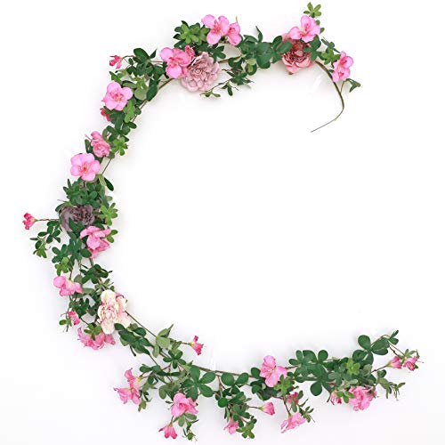 WAKISAKI Künstliche Efeu-Girlande, künstliche Grünpflanzen, für Heimdekoration, Hochzeit, Party, Event, Romantisch (edles Flieder, 1) Cover