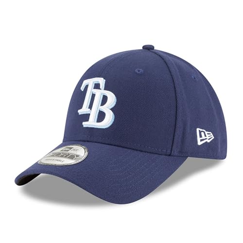 New Era MLB The League 9FORTY Team Color Primary Logo Adjustable Hat Cap One Size Fits All - Tampa Bay Rays Navy