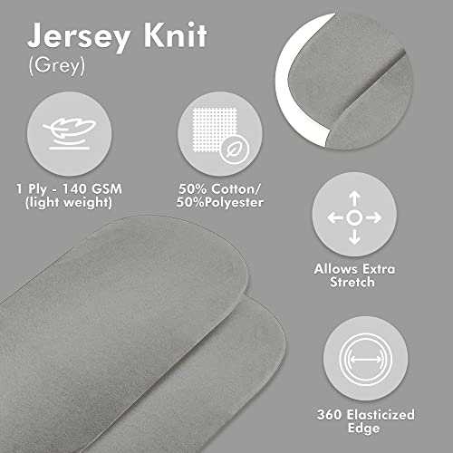 Jersey Knit Bassinet Sheet Set, Suitable For Cradles And Moses Baskets, Fitted Stretch, Fits Most Mattresses And Pads, Soft Material, For Boys And Girls, 30" X 16" X 2", Grey, 2 Pack #TOP4
