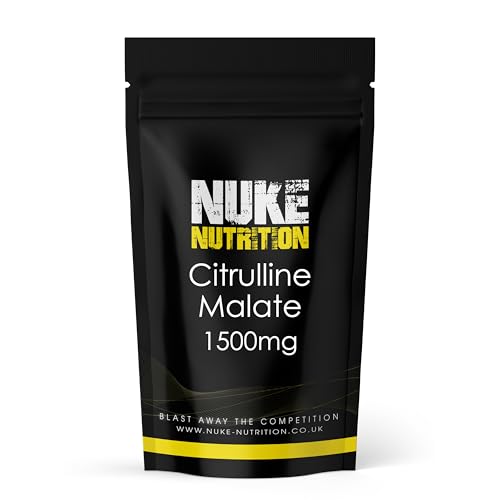 Nuke Nutrition L Citrulline Malate Capsules | 60 Capsules | High Strength 1500mg Dose Supplement | Boost Circulation, Performance & Muscle Recovery | 100% Natural, Preservative & Filler Free | Vegan
