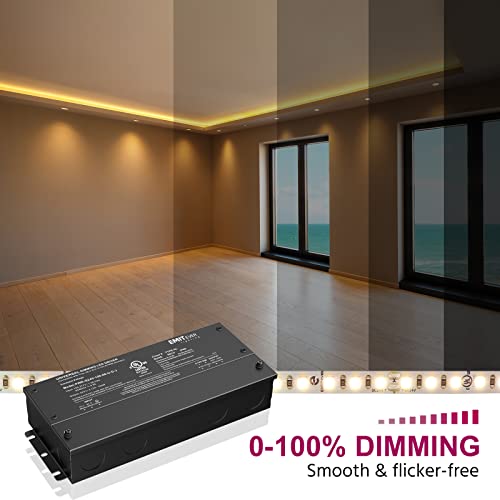 Emitever Dimmable Led Driver, 100W Ac 100V-277V To Dc 24V Transformer, 5-In-1 Dimming: Elv/Mlv/Triac / 0-10V / 1-10V / 10V Pwm/Potentiometer, Waterproof Ip67 And Ul Listed #TOP5