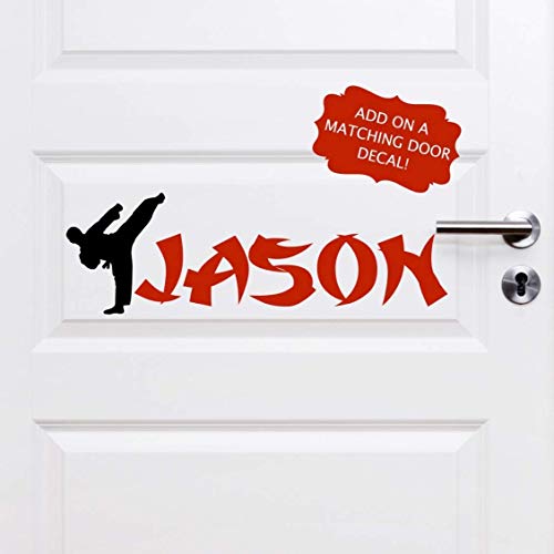 Personalized Karate Boy Wall Decal, Martial Art Decor, Karate Silhouette Stickers, 30 Colors & Several Sizes #TOP5
