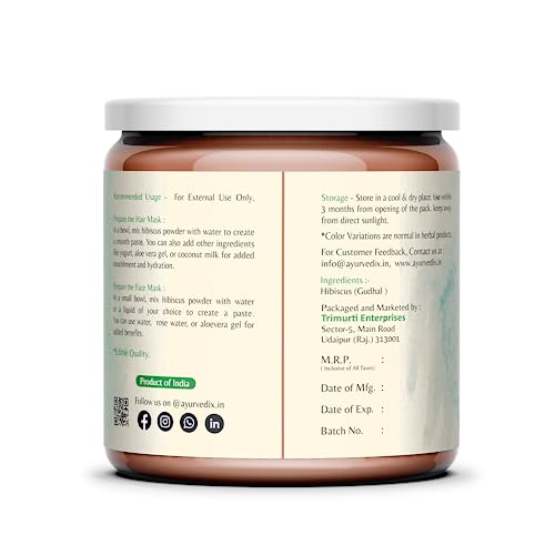 Image of Organic Hibiscus Powder 450g | Hibiscus Flower Powder | Supports Hair Care, Skin Care & Herbal Tea | Non-GMO, Vegan | No Added Preservatives