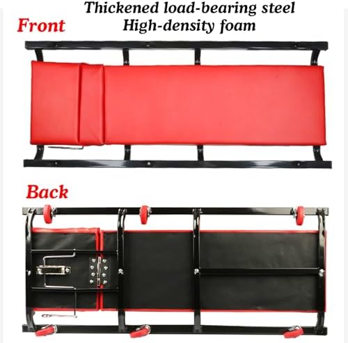 Foldable Creeper with Padded Headrest & Adjustable Roller Garage Chair - Versatile Lay Down or Sit Design for Auto Repair & Shop Mechanics