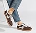 LUCKY STEP Women's Classic Fashion Casual Sneakers Skate Shoes No Slip Lace Up Walking Shoes(9 M US Brown)