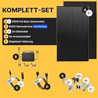 Solakon® 1000W Balkonkraftwerk mit Halterung (Ziegeldach, Einzelmontage) - 800W komplett Steckdose - neuester 800W Wechselrichter - Solaranlage Komplettset - 500W bifaziale Solarmodule inkl. Zubehör – Ansicht 4