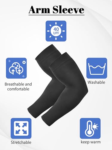 Image of Boao 10 Pcs UV Arm Sleeves Tattoo Cover | UV Sun Protection for Outdoor Activities, Stretchy Breathable Arm Sleeves, Cooling Compression for Sports Cycling Running
