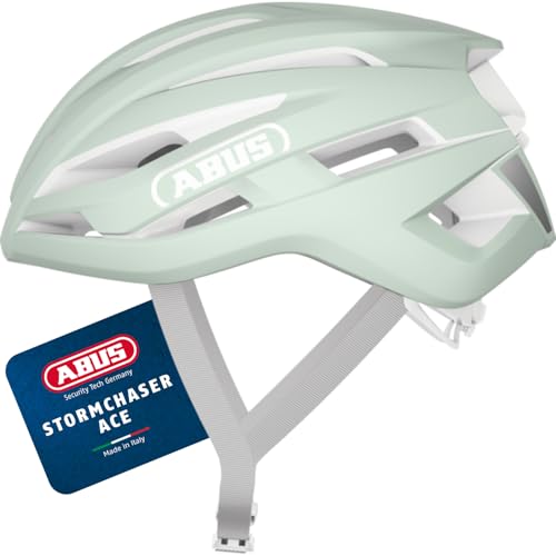 ABUS Rennradhelm StormChaser ACE - Leichter Fahrradhelm für Radrennen, Gravelbike-Touren und Cyclocross - für Damen und Herren - Größe M, Pure Mint
