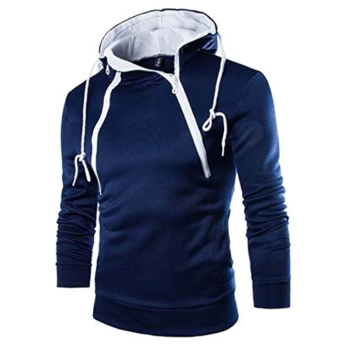 Preisvergleich Produktbild CLERO& Erkek Moletom Kapuzenpullover mit Langen Ärmeln Gr. L, Navy