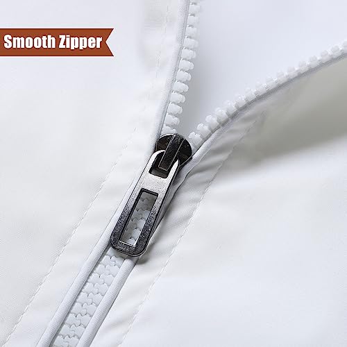 Blouson aviateur léger col montant blanc automne printemps