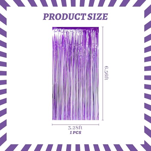 Image of ZHENGYE Purple Birthday Party Decorations Kit Happy Birthday Banner Fringe Curtains Confetti Balloons for Women Girls Party Decorations Supplies