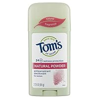 Tom's of Maine Natural Deodorant for Women Antiperspirant 24 Hour Wetness Protection Natural Powder Natural Fragrance Stick 64g