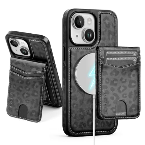 SkyEagle for iPhone 14 Wallet Case with Card Holder,A - Black