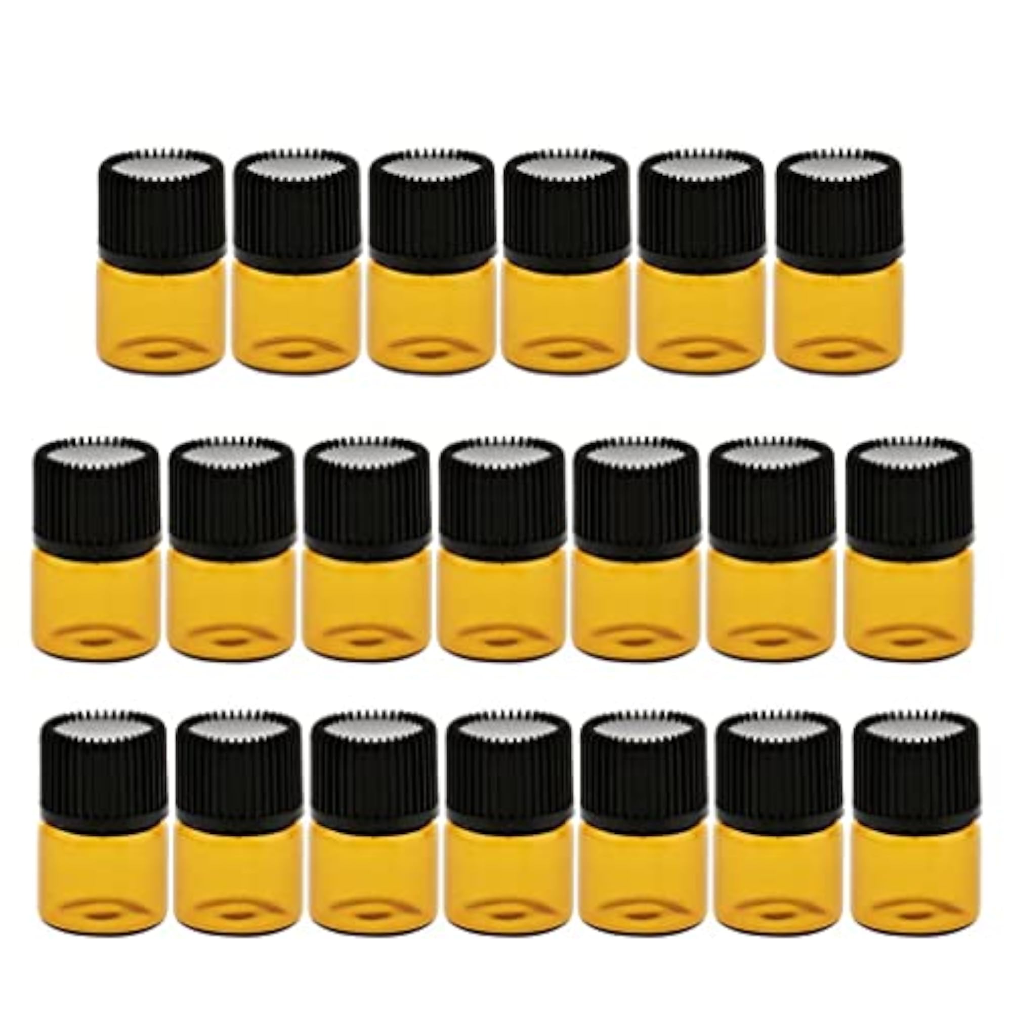 20pcs Empty Clear Glass Dram Bottles with Caps