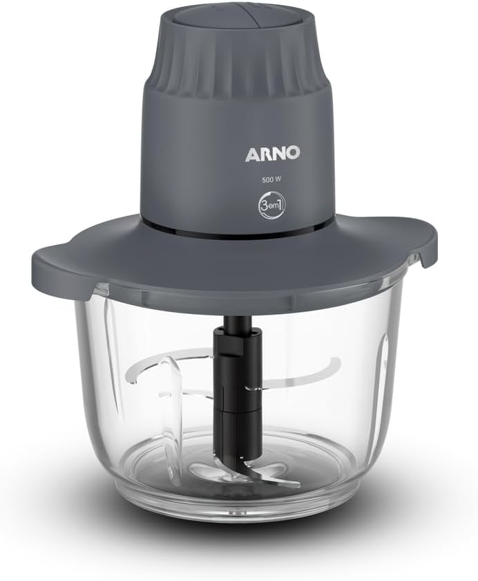 Processador de Alimentos Arno Choppeo CH01, 500W, Recipiente de Vidro 2L, 2 Velo