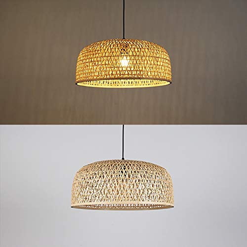 BESISOON Pendant Lights Natural Bamboo Hanging Lights Hand Woven Pendant Lamp Chandeliers for Tearoom Dining Room Corridor Hanging Lights Creative (Color : Wood, Size : 50x22cm) steampunk buy now online