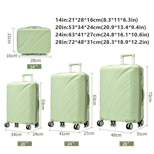 Luggage Sets Solid Color Large Capacity Suitcases Four Pack PP Material Trolley Case Silent Universal Wheel Cabin Suitcase Set Suitcase(Blue)2