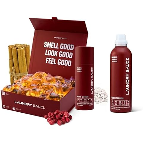 Laundry Sauce Bundle Set Luxury Scented Detergent Pods & Scent Booster Bundle and Fabric Softener, Sophisticated Fragrances (French Saffron) Cover