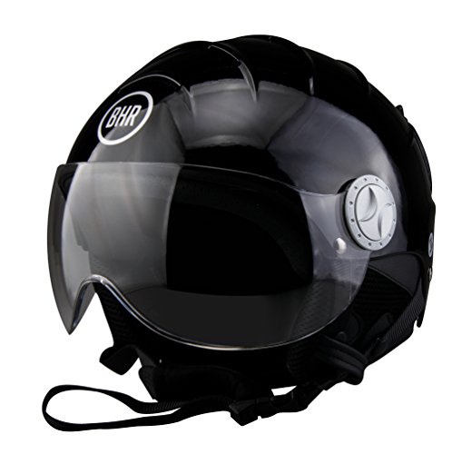 BHR 94484 Ski 820 - Casco Demi-Jet, Nero (Nero