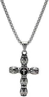 THE MEN THING ALLMIGHTY CROSS (T) - Pure Titanium Steel Pendant with Stainless Steel 24inch Round Box Chain, European tren... Price In India