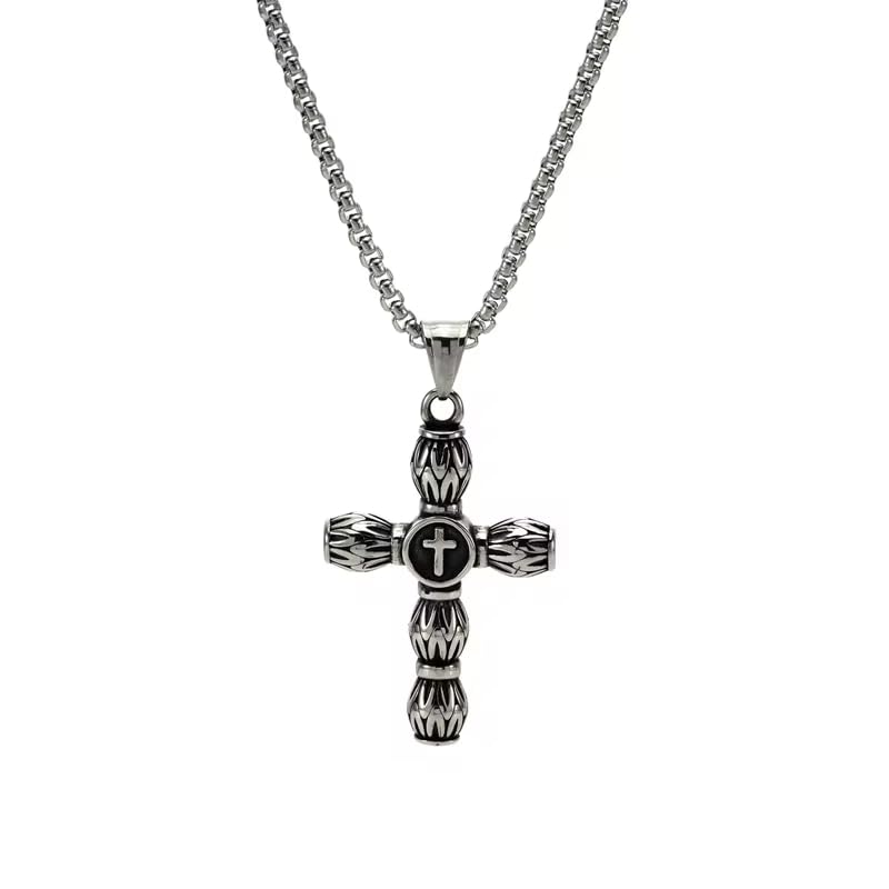 THE MEN THING ALLMIGHTY CROSS (T) - Pure Titanium Steel Pendant with Stainless Steel 24inch Round Box Chain, European tren... - Review, Price and Buying Guide