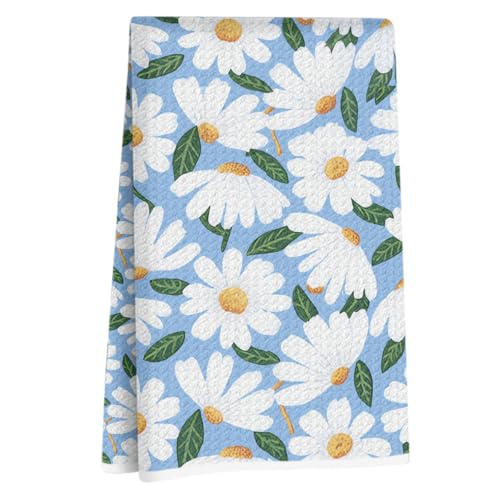 Daisy Floral Kitchen Towels, Flower Dish Tea Hand Towels for women family