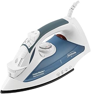 Sunbeam GreenSense SteamMaster Full Size Professional Iron with Clearview, White and Blue