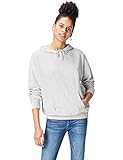 Weicher Velours-Stoff Amazon-Marke: find. Hoodie Damen meliert, aus Velours, Grau (Light Grey Marl), 34, Label: XS