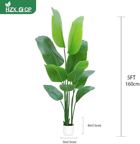バードオブパラダイス植物人工5フィート、人工植物屋内トール10トランク付き - リビングルーム、オフィス、寝室のホームデコレーションに最適な屋内シルクフロアプラント (5フィート バードオブパラダイス) [2]