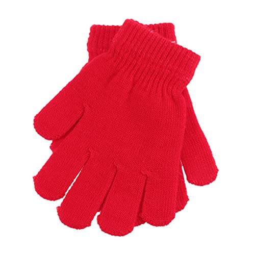 6 Pairs Kids Knit Gloves for Children Warm Mittens Colorful Design Cold 4-12 Years Old Random Color3