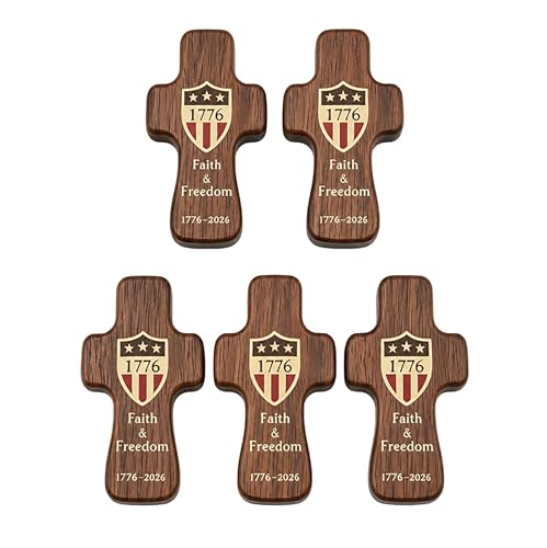 5 Pack Prayer Crosses, Faith & Freedom, 250th Anniversary Christian Gift
