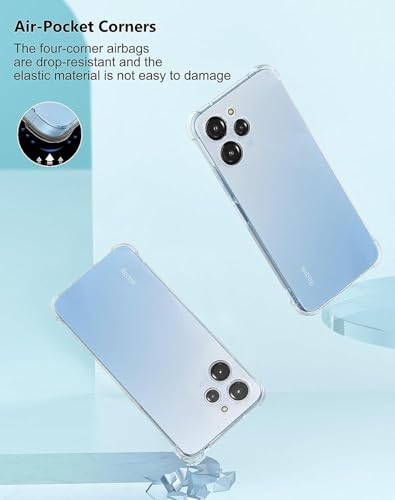Image of BOXXO Flexible Back Cover for Mi Redmi 12 4G | Back Cover Transparent Clear Shockproof Case Four Corner Protection | Slim Protective Mobile Phone Cover for Mi Redmi 12 4G