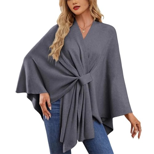 Flakaclsh Shawl, Elegant Solid Color Cape Shawl, Women's Elegant Wraps Soft Open Front Poncho Sweater