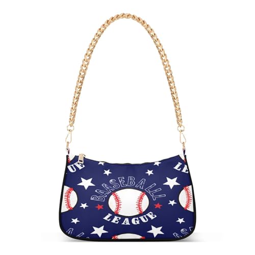Shoulder Bag for Women Baseballs Tote Handbag Crossbody Bag with Zipper Closure