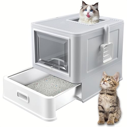 Bac à litière recouvert de métal Homegroove durable gris