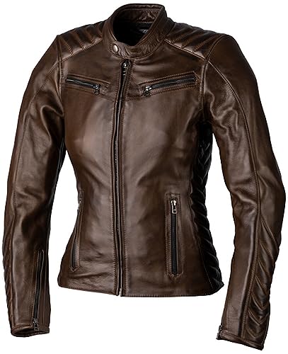Veste en cuir de moto pour dames RST Roadster 3 marron vêtement sécurité route XS