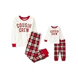 The Children's Place,Unisex Baby,and Kids, Sibling Matching, Christmas Pajama Sets, Fleece,Cousin Crew '24,5 Years
