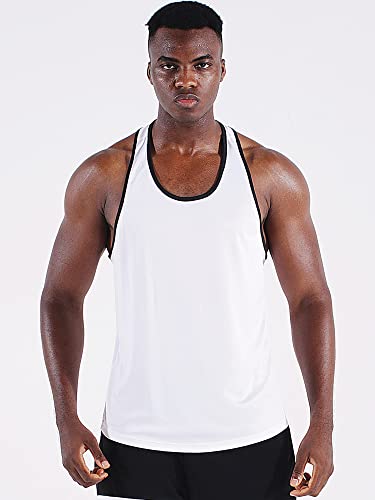 Image of NELEUS Men's 3 Pack Dry Fit Y-Back Muscle Tank Workout Gym Shirt