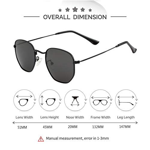 Image of Kursan Small Round Metal Polarized Sunglasses for Men Women Mirrored Lens Classic Circle Sun Glasses