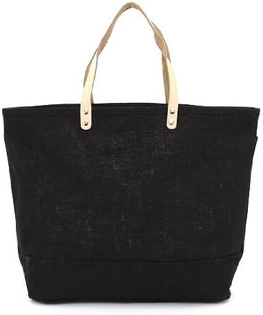 Solid Color Black Jute Burlap Tote Bag - Large