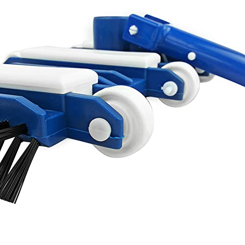 ZIXINNKC Aspirador DE Piscinas Limpiador DE Piscinas SUBACUÁTICAS con Ruedas DE Cepillo Limpia EFICIENTEMENTE Las Manchas Resistentes CASA Tierra Piscina Estanque SPA Azul Y Blanco 14