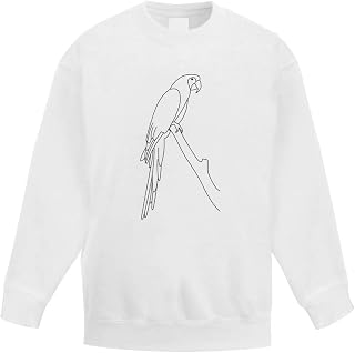 Azeeda 'Perched Parrot' Kid's Sweatshirt/Jumper (12-13 Years) (KW00024281)