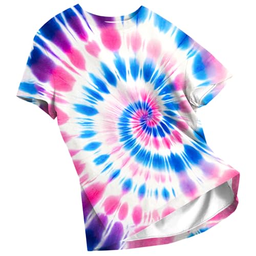 Unisex Blue Pink White Tie Dye Shirt